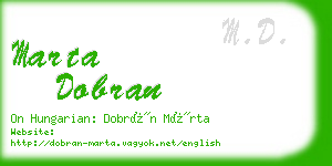 marta dobran business card